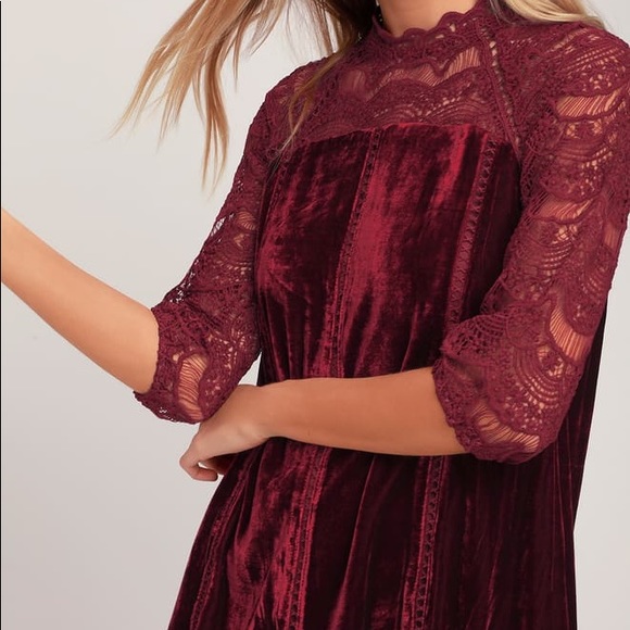 🌺05/01 HOST PICK🌺 LULUS VELVET SHIFT DRESS - Picture 4 of 4